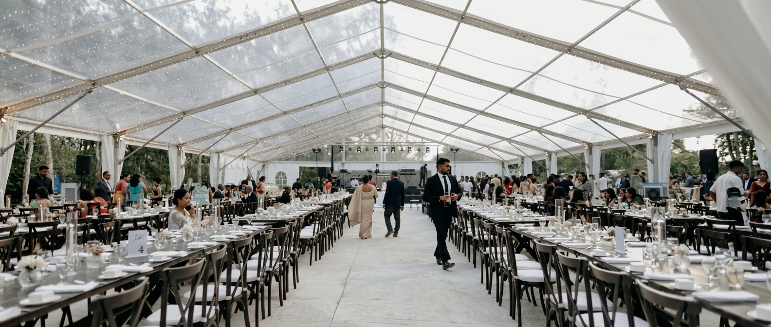 The transparent German marquee by day